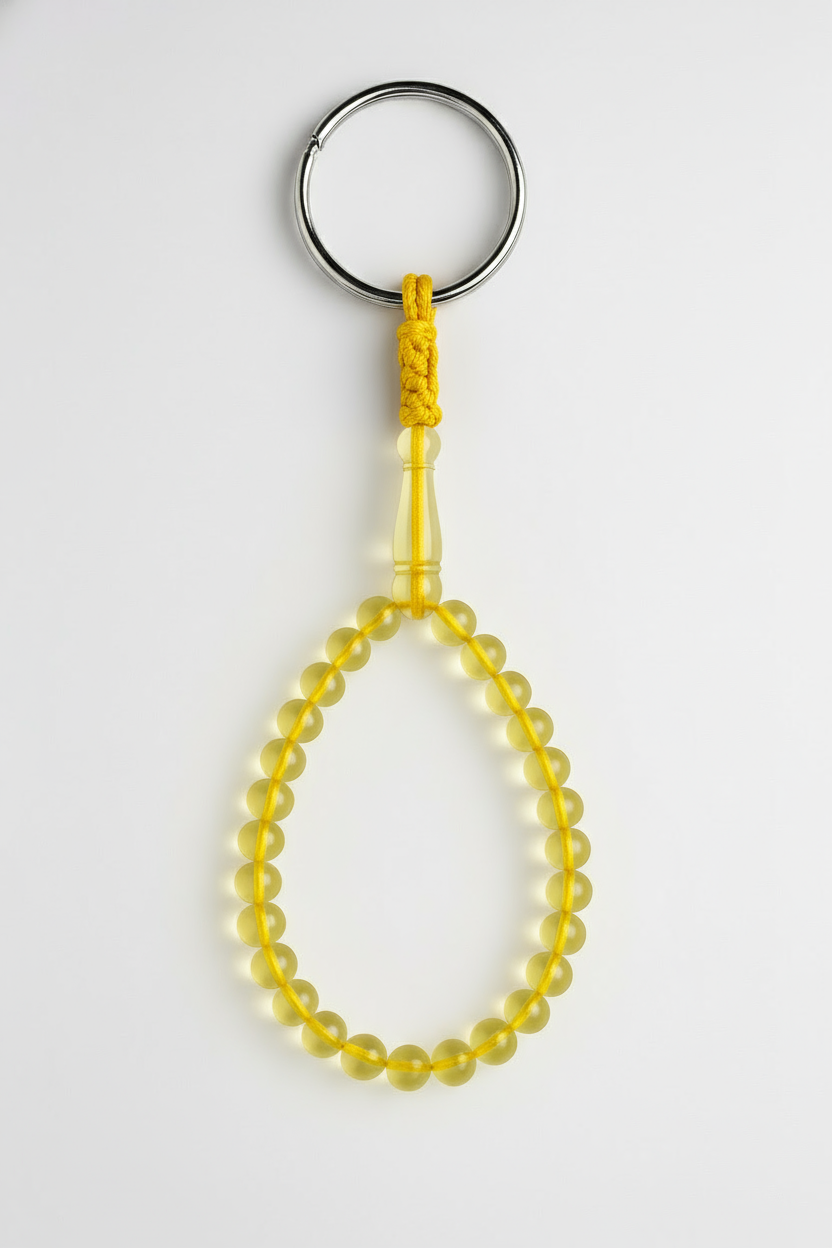 Amber Keychain - 25 Beads with Shahid & Spacers