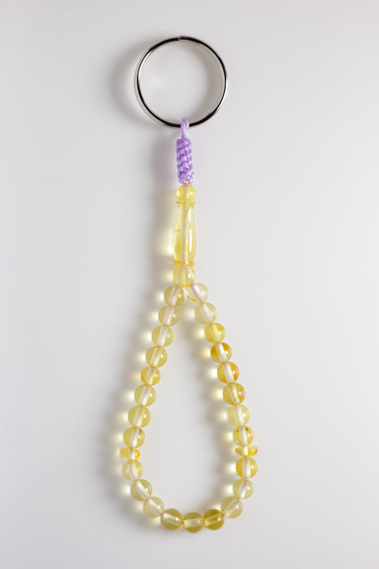 Amber Keychain - 25 Beads with Shahid & Spacers