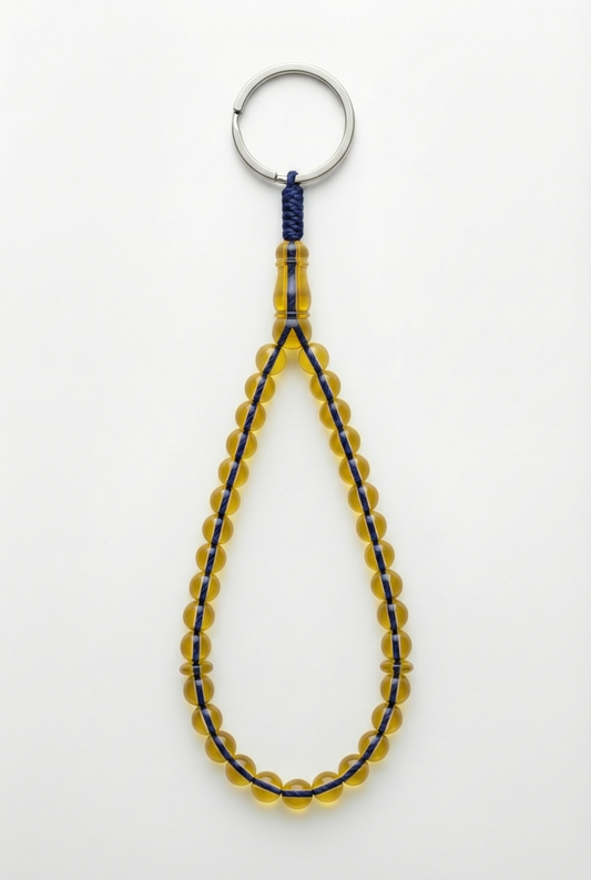 Amber Keychain - Extended + Shahid & Spacers (31 Beads)