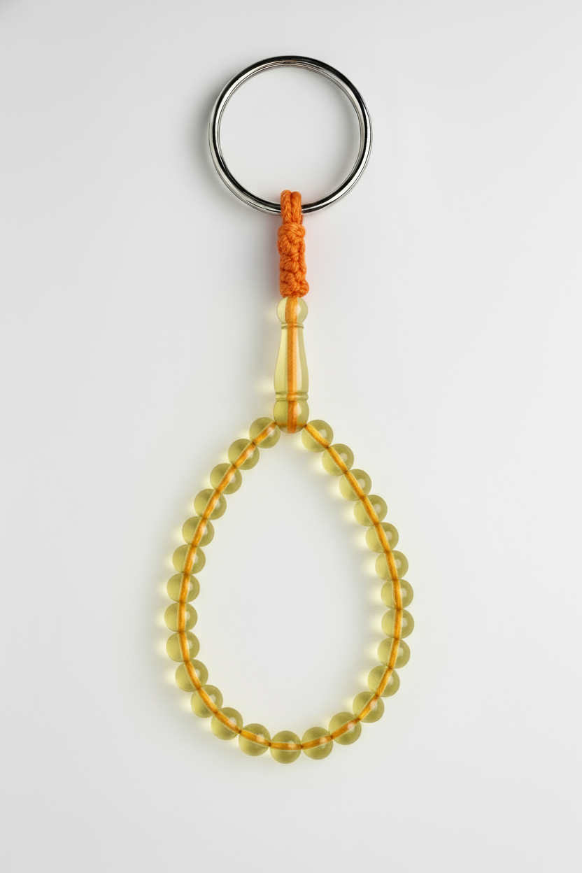Amber Keychain - 25 Beads with Shahid & Spacers