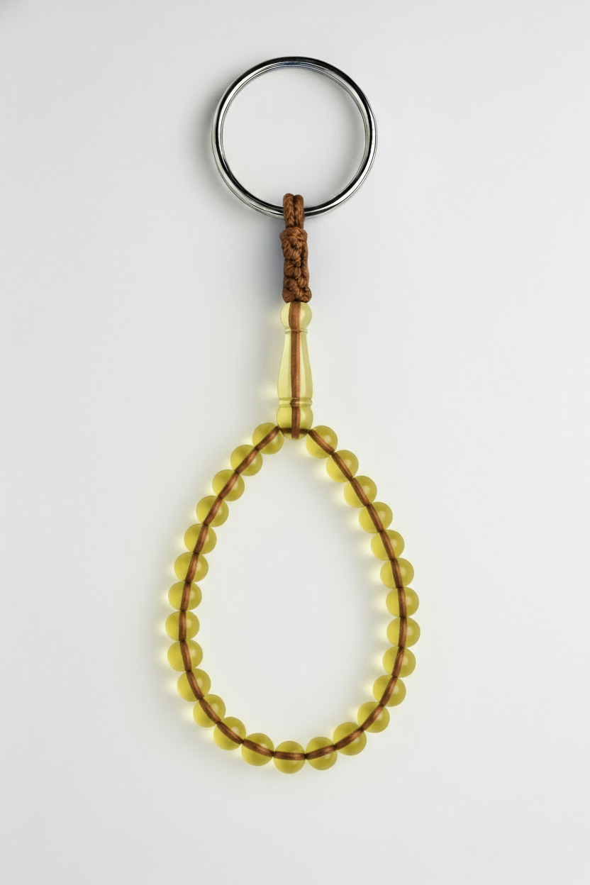 Amber Keychain - 25 Beads with Shahid & Spacers