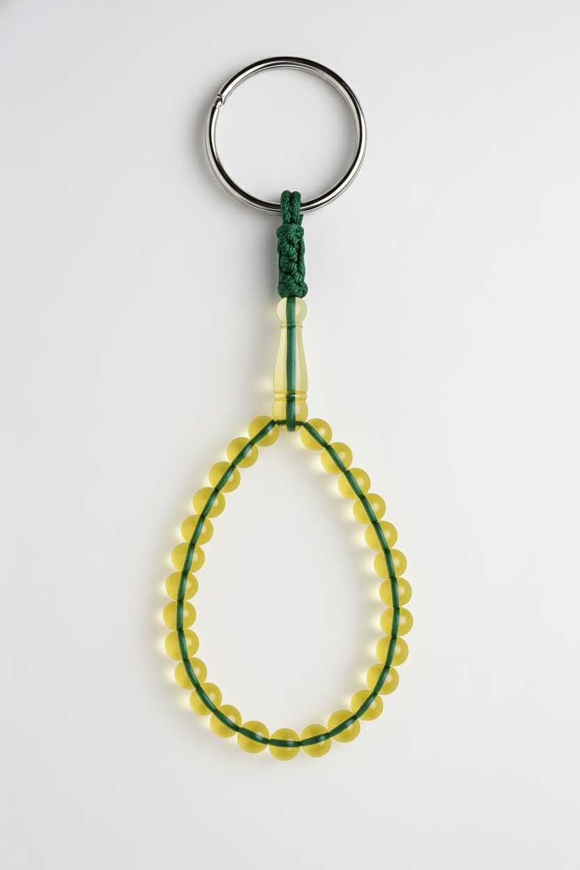 Amber Keychain - 25 Beads with Shahid & Spacers