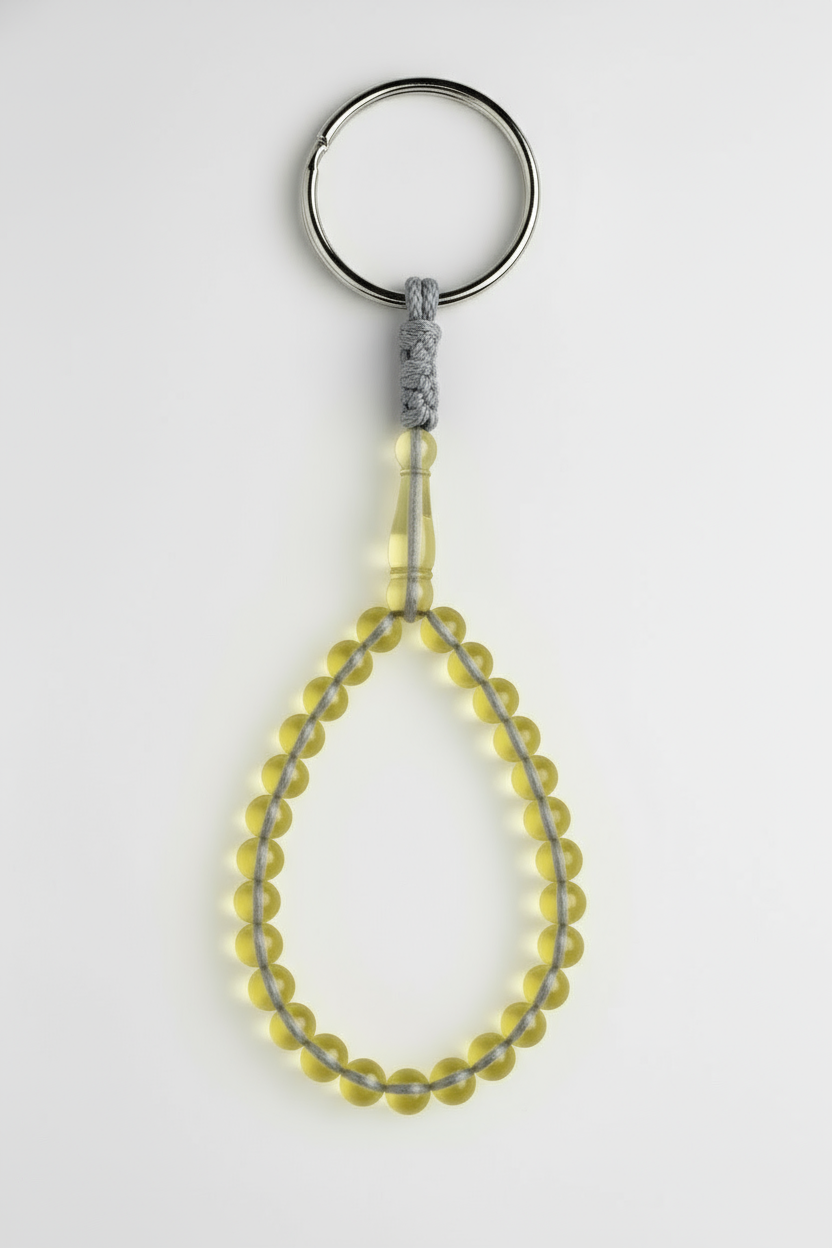 Amber Keychain - 25 Beads with Shahid & Spacers