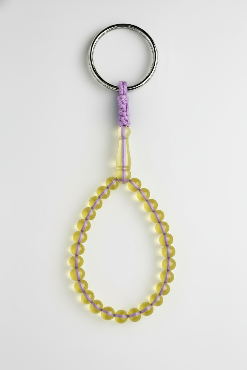 Amber Keychain - 25 Beads with Shahid & Spacers