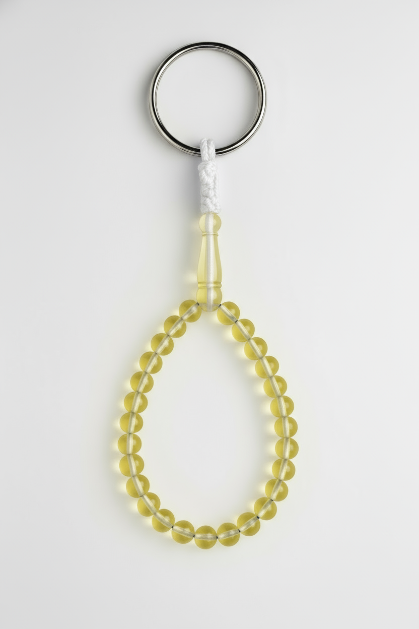 Amber Keychain - 25 Beads with Shahid & Spacers