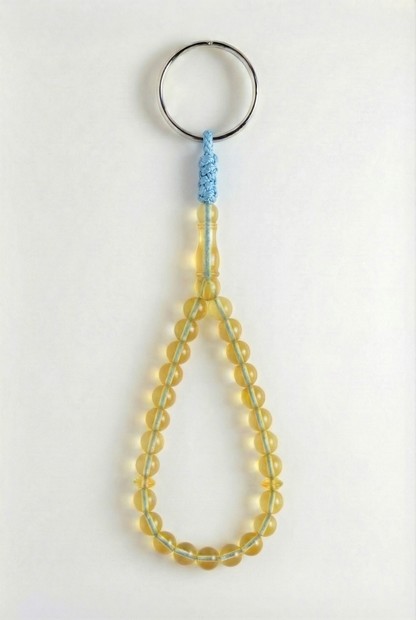 سلسلة مفاتيح من العنبر - سيقنتشر + شاهد وفواصل (25 خرزة)