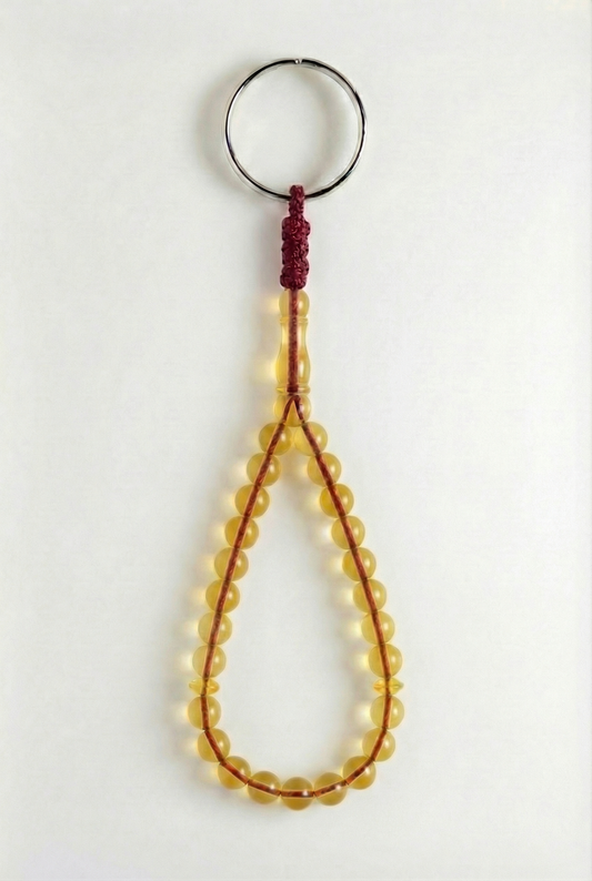 Amber Keychain - Signature + Shahid & Spacers (25 Beads)