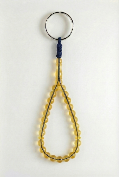 سلسلة مفاتيح من العنبر - سيقنتشر + شاهد وفواصل (25 خرزة)